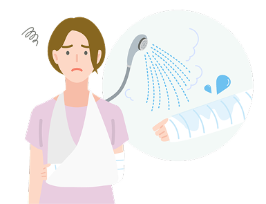 ⽔濡れによる蒸れ対策として「シグマックス シャワーカバー」で防⽔を 