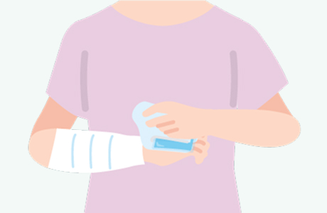 冷やして感覚を和らげる